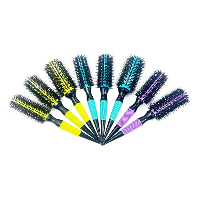 Tubo de aluminio de cerdas peine hogar curling peine venta al por mayor masaje peine del pelo peine de madera punta cola peine contraste color cojín de aire peine