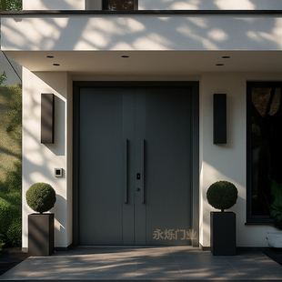 Zinc Alloy Villa Door Double Door Rural Self-Built House Entrance Door Entry Anti-Theft Door Household Cast Aluminum Card Door