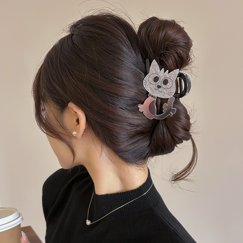 ins 大型グリッパーシャーククリップハイエンドミックスカラーヘアピン女性のヘアボリュームマルチプレートヘアピン多用途気質帽子|undefined