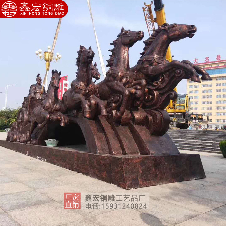 大型铜马铸铜十二生肖马雕塑马踏飞燕奔跑马城市小区景观摆件