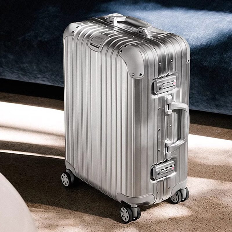 All Aluminum Magnesium Alloy Trolley Case Women's Metal Luggage Case Men's 20-inch Boarding Case Suitcase Universal Wheel 24 Password Box