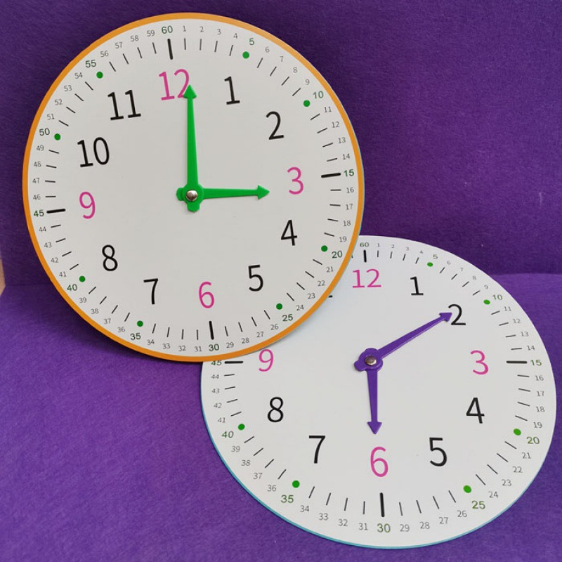 时钟教具加大钟表模型儿童认表钟学具学认识时间一年级数学小学生|ru