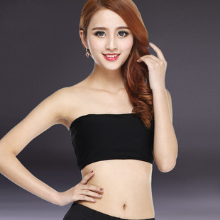 Baiya Qianhui Belly Dance Practice Clothes Bottoming Tube Top Anti-Exposure Short Push-Up Wrap Bra Strapless Intimates
