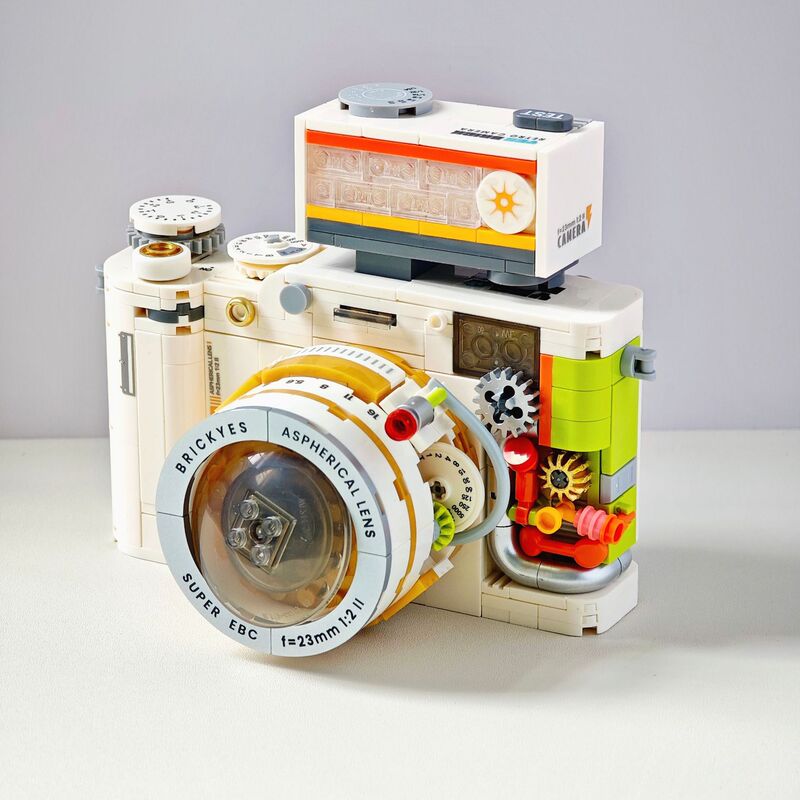 Compatible with Lego Building Blocks Mechanical Double Reverse Retro Camera Assembled Handmade Children's Toy Model Ornaments Gift Compatible with Lego Building Blocks Mechanical Double Reverse Retro Camera Assembled Handmade Children's Toy Model Ornaments Gift