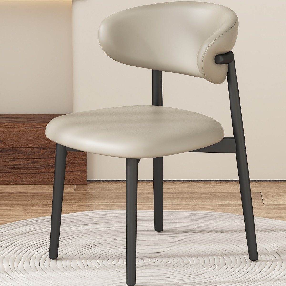 블랙 프레임 아이보리 가죽