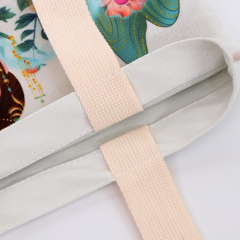 Impresión de color publicidad regalo promocional bolsa de algodón engrosada ropa compras bolsa de lona bolsa de hombro estudiante al por mayor