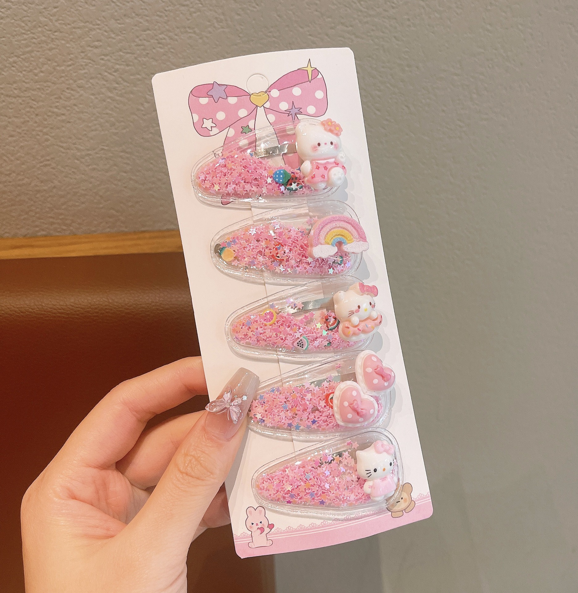 KULOMI Kids Hairpin Set Cute Sanli Pantalones Pequeñas Niñas Pequeñas Pequeñas