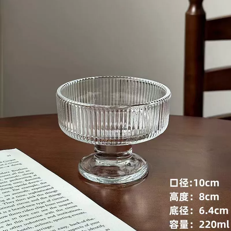 Крупно-Red Dessert Cup йогуртовая чашка, ледяная чашка, стеклянная посуда, высокая красота, миска для мороженого, чашка Milk Spleet Cup INS Wind Ice Cream Cup