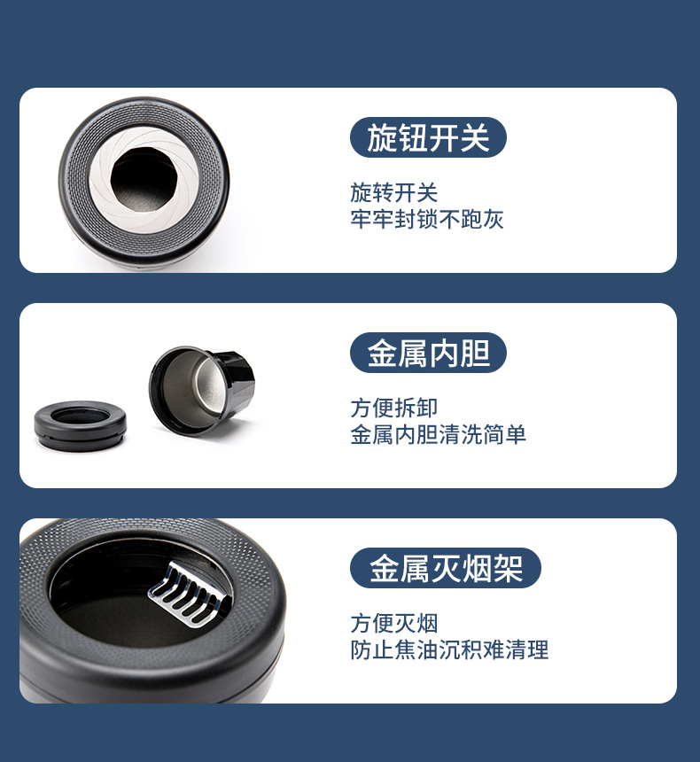 Car Trash Can with Smoke Extinguishing Ring, Rotating Lid, Car Ashtray, Car Ashtray, Home Desktop Ashtray