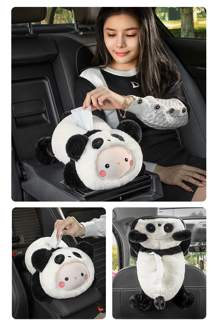 Cartoon car tissue box armrest box rear row chair back-mounted tissue box cute car interior decorations