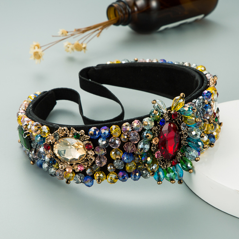 Retro Baroque Style Crystal Diamond Headband display picture 4