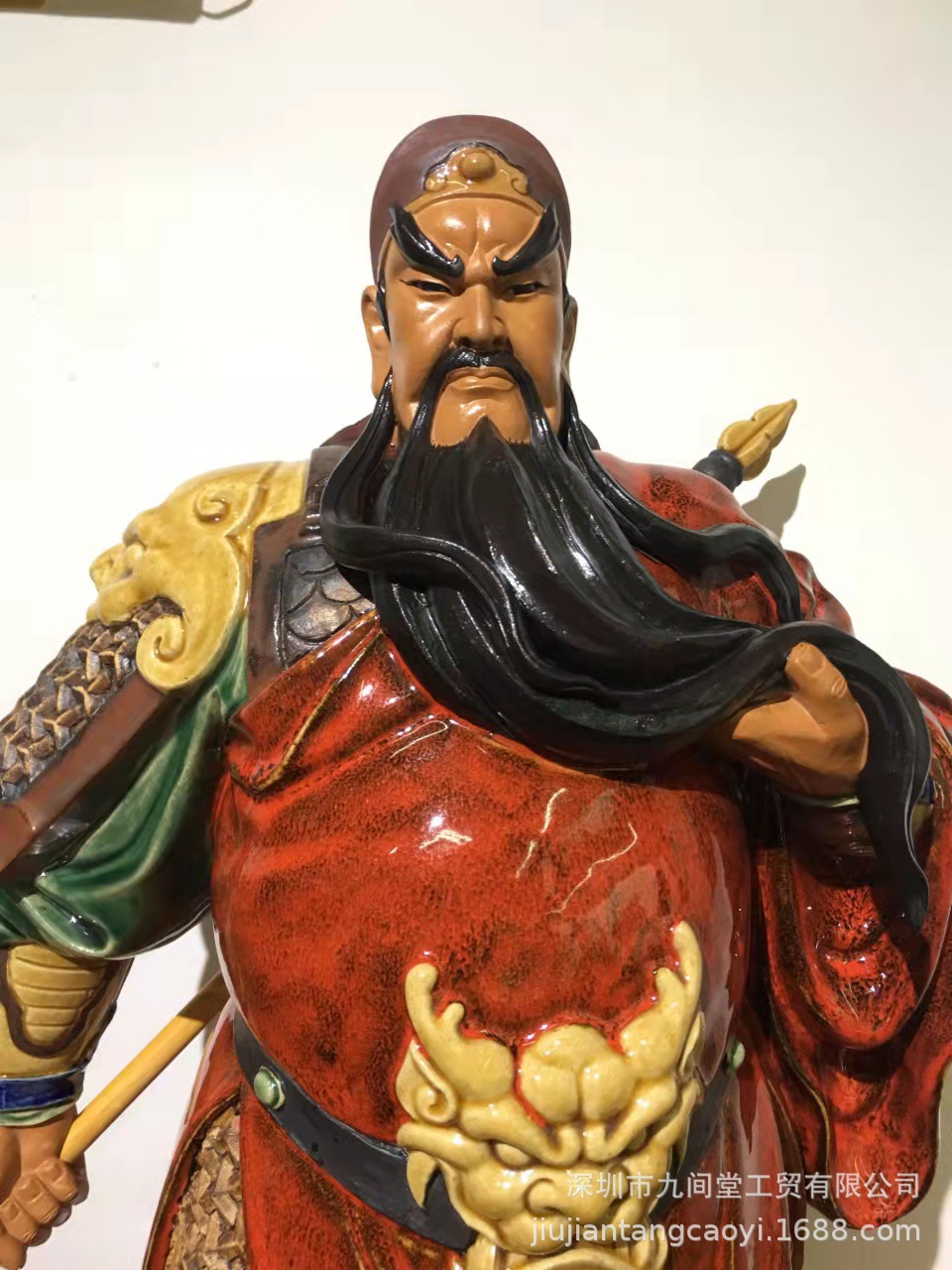 关公关羽关帝武财神石湾陶瓷公仔佛像招财镇宅摆件中式客厅会所-阿里巴巴