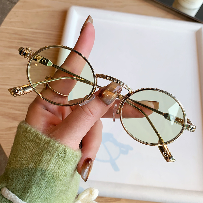 Women's Trendy Round Sunglasses Fashion Retro Small Frame Punk Street Style Glasses_voghion.com