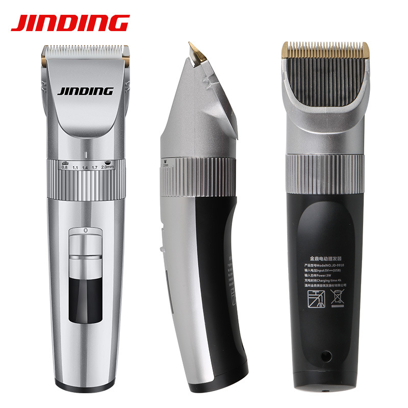 Jinding profesional cortapelos cortador de pelo de cerámica cabeza de afeitar Clipper batería de litio recargable adulto niños tijeras de peluquero hogar