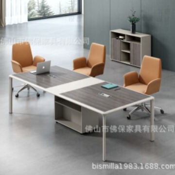 Simple Fashion 6-person Conference Table Foreign Trade Export Middle East Saudi Arabia Dubai Africa Iron Foot Conference Office Furniture