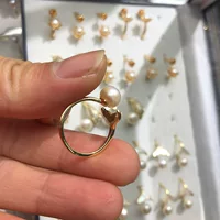 Жемчужина рыбий хвост кольцо 14K пакет Золото пресной воды Жемчужное кольцо открытия регулируемый средний палец сустава кольцо