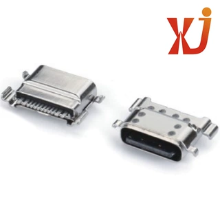 沉板TYPE C插座平口 厂家USB Type c插口12p 黑芯type c母座沉板