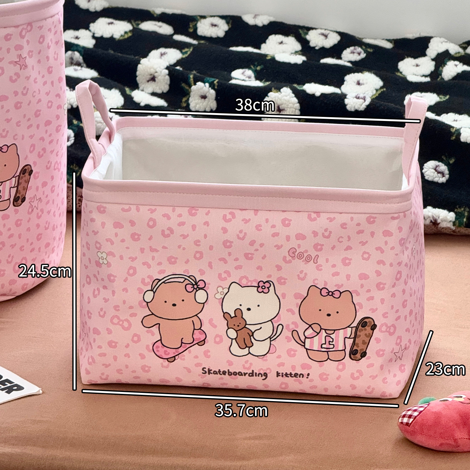 Cesta de ropa sucia portátil plegable dormitorio gato cesto de ropa sucia de alto valor de tela encantadora casa cesto de almacenamiento de ropa sucia