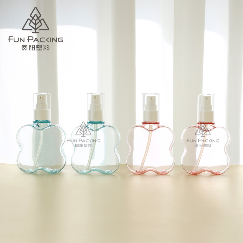 PETG蝴蝶型喷雾瓶120ml按压型化妆品瓶水乳美妆日化套装分装瓶