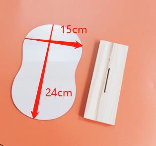 En stock espejo de maquillaje de madera japonés y coreano Internet celebridad irregular espejo cama y desayuno escritorio espejo de maquillaje accesorios de tiro