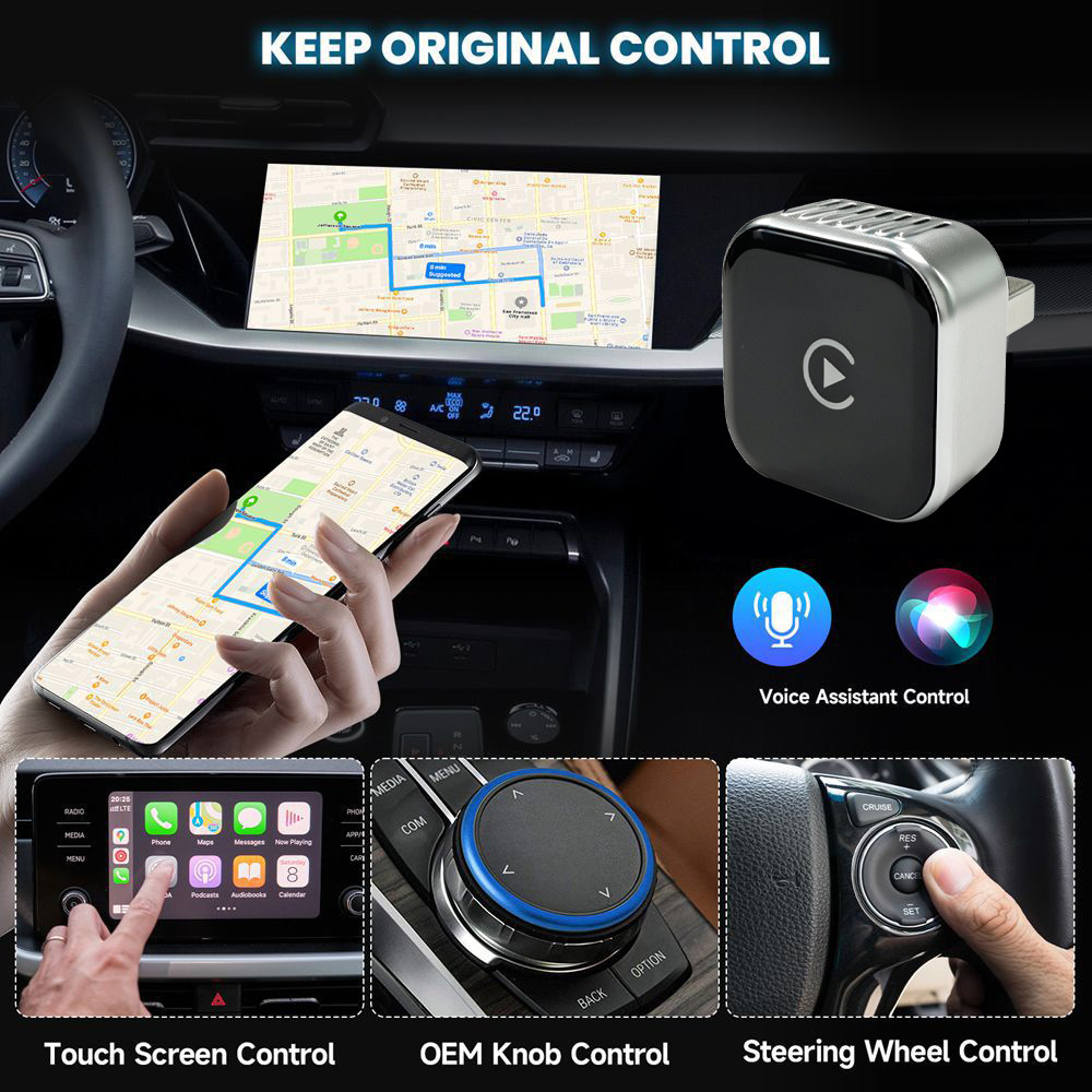 New Car Wireless Carplay Box Android Two-In-One Adapter Car Connectivity 2025 Cross-Border