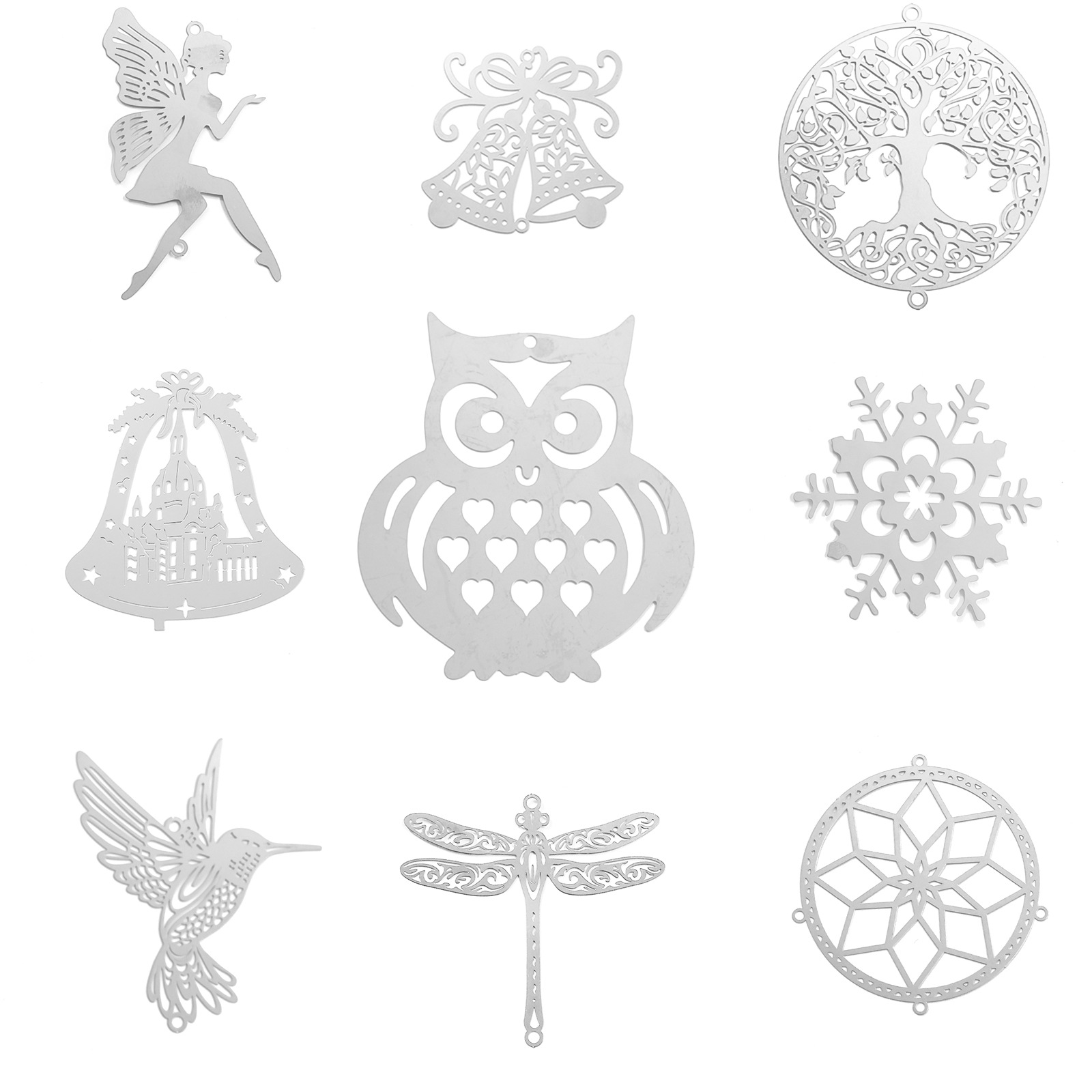 创意DYI手工不锈钢蝴蝶挂件精灵仙子房间悬挂风铃吊坠捕梦网配件