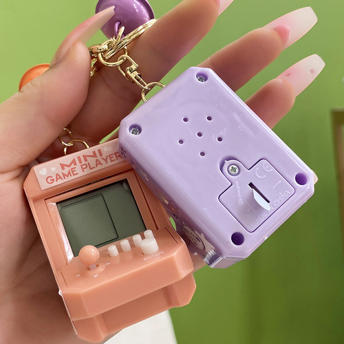 Creative new handheld mini Tetris game console keychain exquisite gift small ornaments toys wholesale