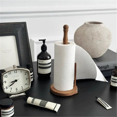 廚房紙巾抽紙收納捲紙架高顏值木製紙架保鮮膜收納架立式捲筒紙架