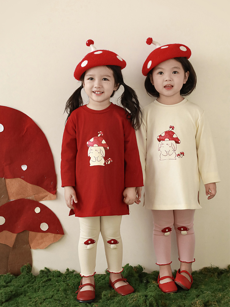 Qiu Duo Meng-mallas con forma de seta para niña, pantalones de moda para niño, estilo coreano, primavera y otoño, 2025