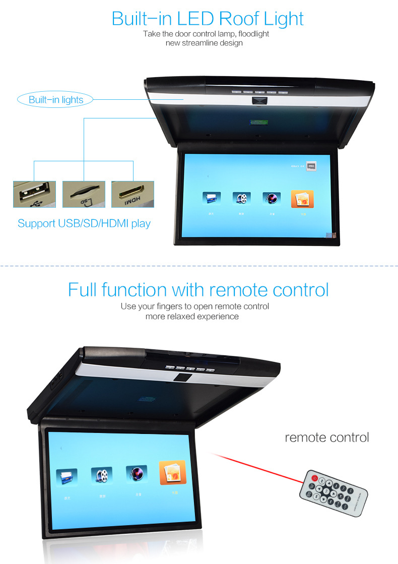 Direct sale 17.3 rear-seat monitor 17.3inch ceiling-mounted Android monitor 17.3inch ceiling-mounted MP5 monitor