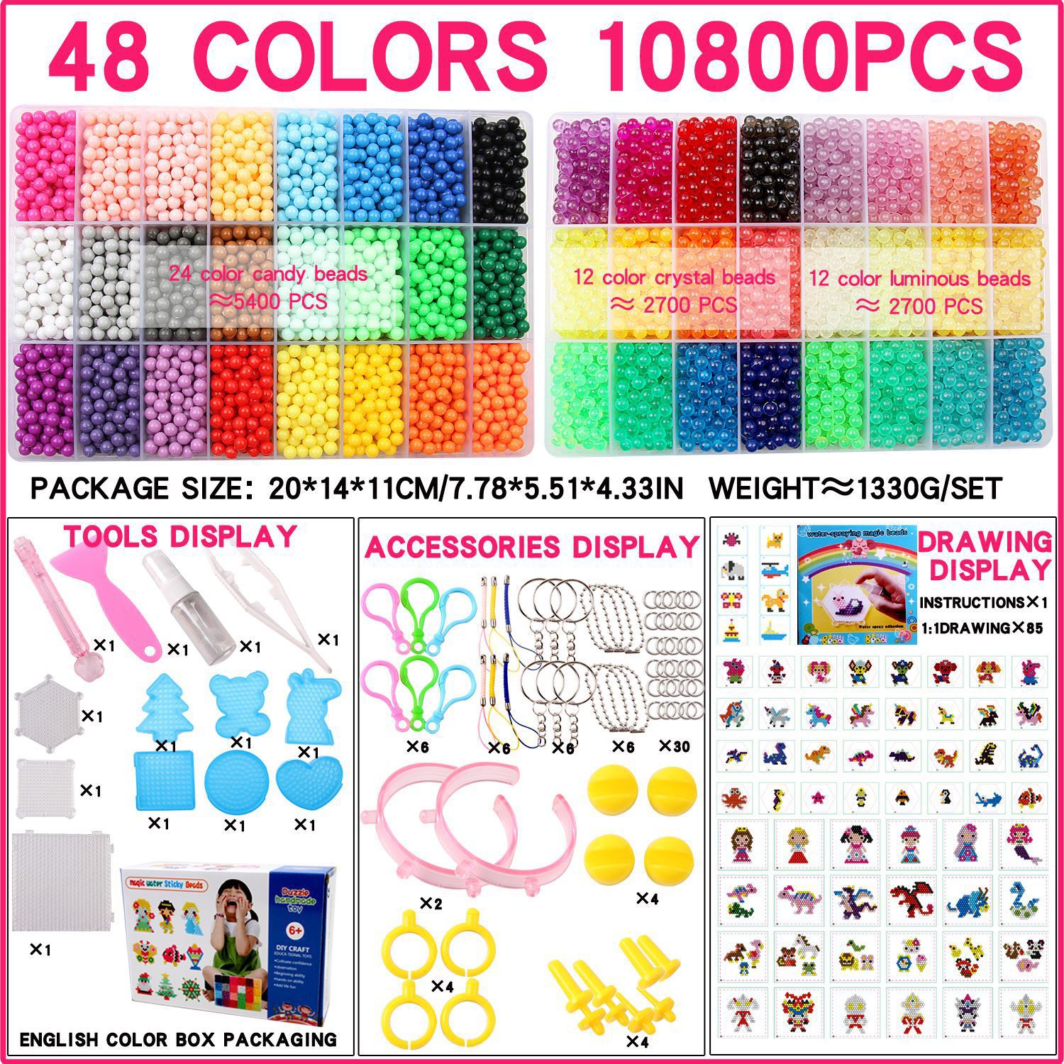 Fábrica al por mayor niebla de agua cuentas de frijol mágico hecho a mano niños y niñas rompecabezas cuentas mágicas solubles en agua accesorios de juguete para niños