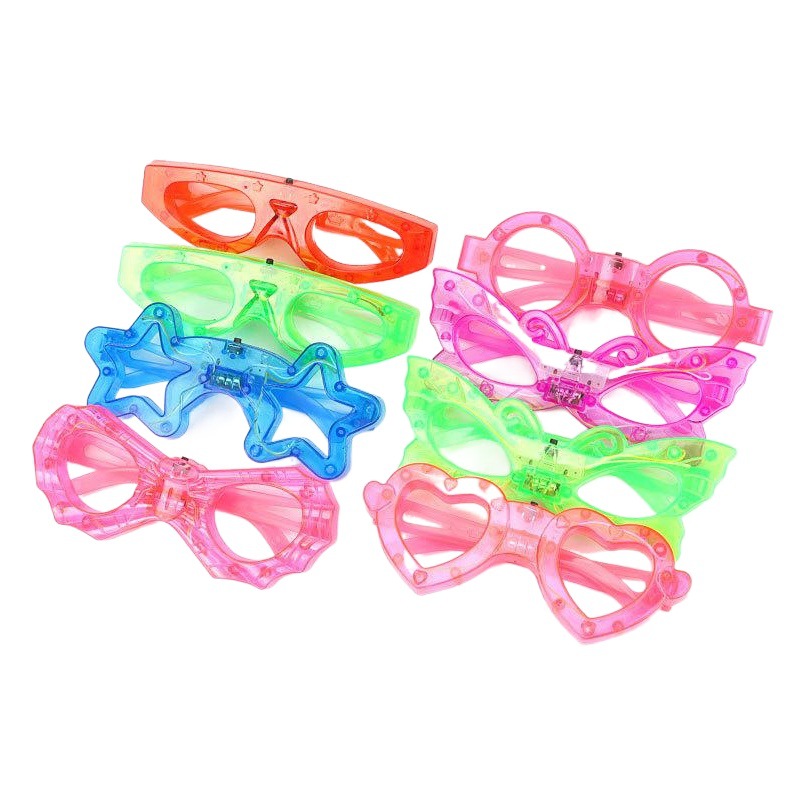 Gafas luminosas LED con 6 luces, juguete para mercados nocturnos, regalo para niños.