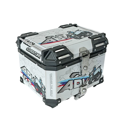 Cross-Border White Decal Motorcycle Aluminum: Motorcycle trunk