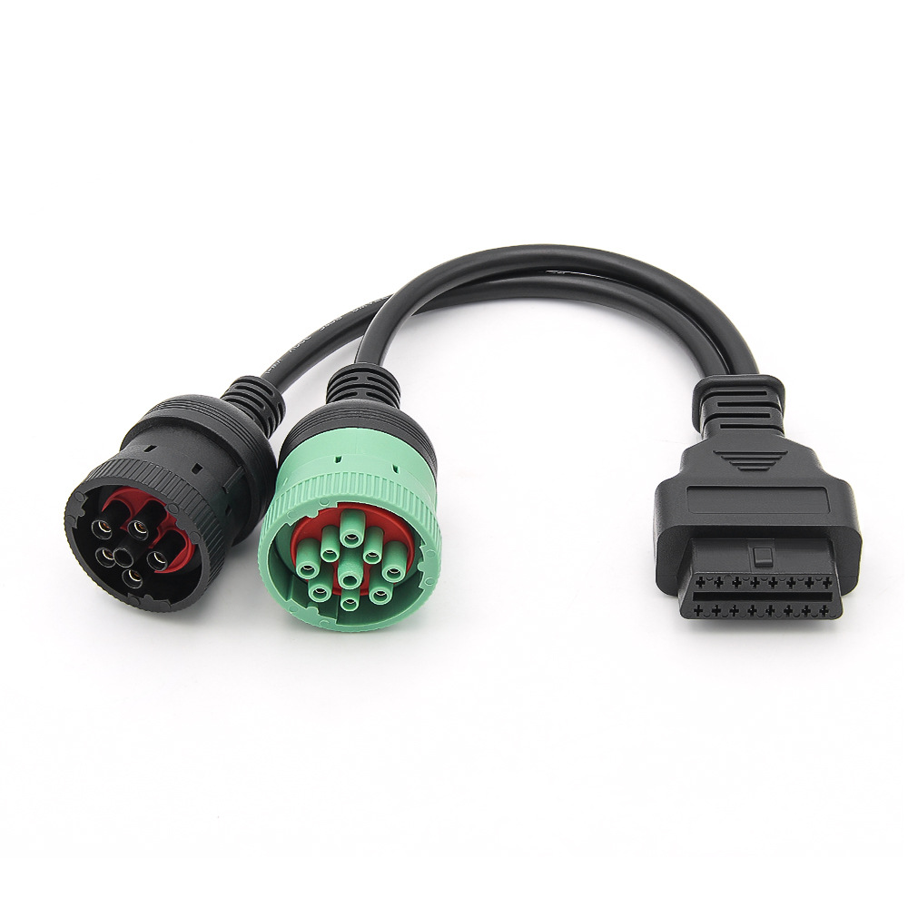 Diagnostic instrument truck adapter OBD truck cable J1939 J1708 J1587 9 6pin
