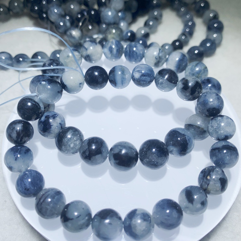 天然高品蓝兔毛手链水墨油画蓝钢丝水晶蓝发晶饰品手串批发