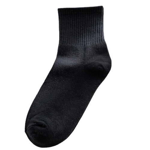 Cotton men's sports mid-calf socks ins solid color black and white gray high quality socks wholesale manufacturer direct sales mall