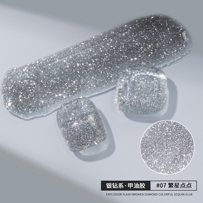 Isa flash nail gel gel gel de sequilla nail art especial taladro de brillo fino taladro de plata platino taladro de plata