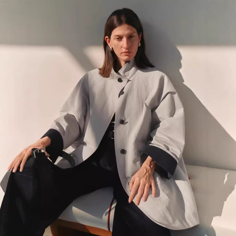 M**Meng Women's Clothing 2026 Spring New Fashionable Versatile Windbreaker Jacket with Contrast Color Cuffs for Women 5H2160061 M**Meng Women's Clothing 2026 Spring New Fashionable Versatile Windbreaker Jacket with Contrast Color Cuffs for Women 5H2160061