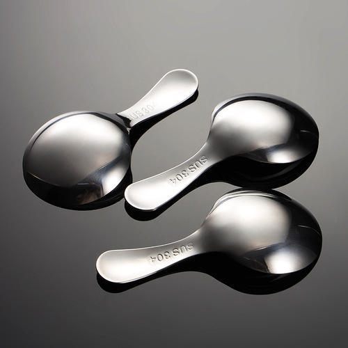 Ern 304 stainless steel short-handled large head round teaspoon tea spoon cute children's small spoon gift tableware