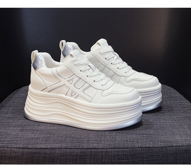 Giày sneaker nữ đế dày tăng chiều cao phong cách thể thao đa năng — M2985 lót đơn màu bạc, M2985-1 cộng với nhung đỏ, M2985-1 plus nhung bạc, M2985 lót đơn màu đỏ chi tiết 21