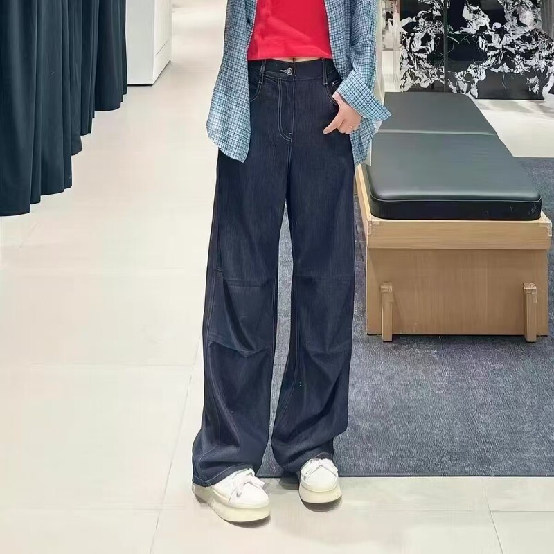 In Stock 2026 Summer New Casual Loose-Fitting Tencel Cotton Lightweight Glossy Jeans Mbf2Jen024