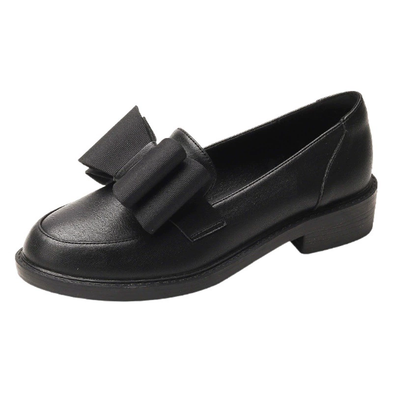 Маленькие женские кожаные туфли из натуральной кожи, осень 2025 г., черные туфли на плоской подошве в британском стиле, тонкие мягкие кожаные шапочки на среднем каблуке, профессиональная рабочая обувь