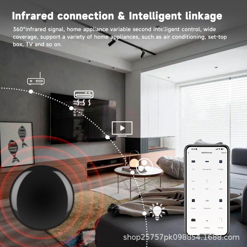 Tuya zigbee 赤外線リモコン音声携帯電話リモコンスマートホームエアコンテレビユニバーサルリモコン|undefined