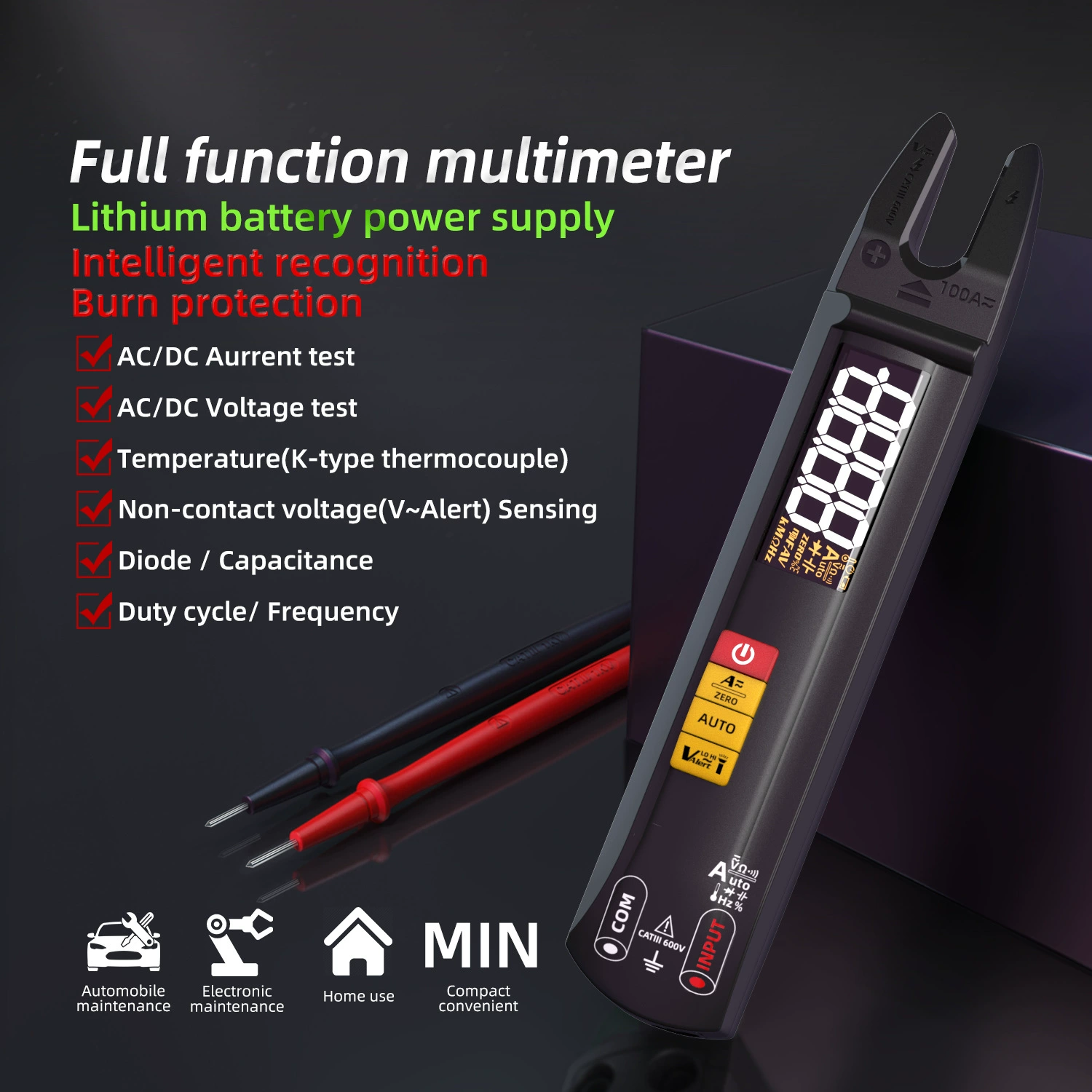 Высокоточный клещевой измеритель BSIDE U1 Амперметр переменного/постоянного тока Мультиметр типа U Интеллектуальный клещевой измеритель