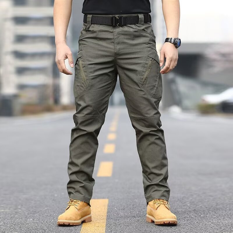 Primavera y otoño cónsul iX7 pantalones tácticos pantalones delgados de varios bolsillos para hombre pantalones de entrenamiento rectos al aire libre comercio exterior