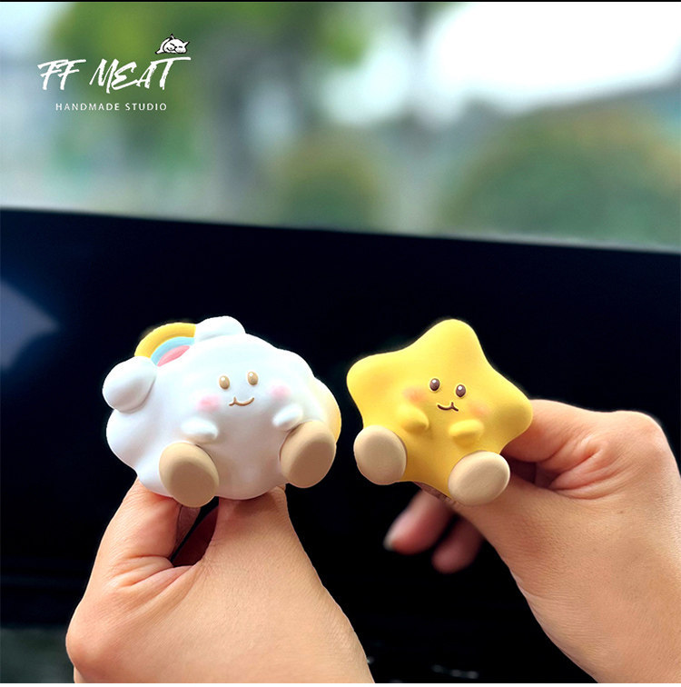 Car Air Freshener with Cute Chubby Star and Cloud Designs for Baby, Car Dashboard Vent Diffuser Decoration Gift