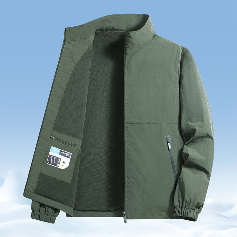 Cross-Border Autumn and Winter Men's Jacket Factory Solid Color Lapel Casual Executive Softshell Loose Versatile Plus-Size Outerwear Coat Cross-Border Autumn and Winter Men's Jacket Factory Solid Color Lapel Casual Executive Softshell Loose Versatile Plus-Size Outerwear Coat