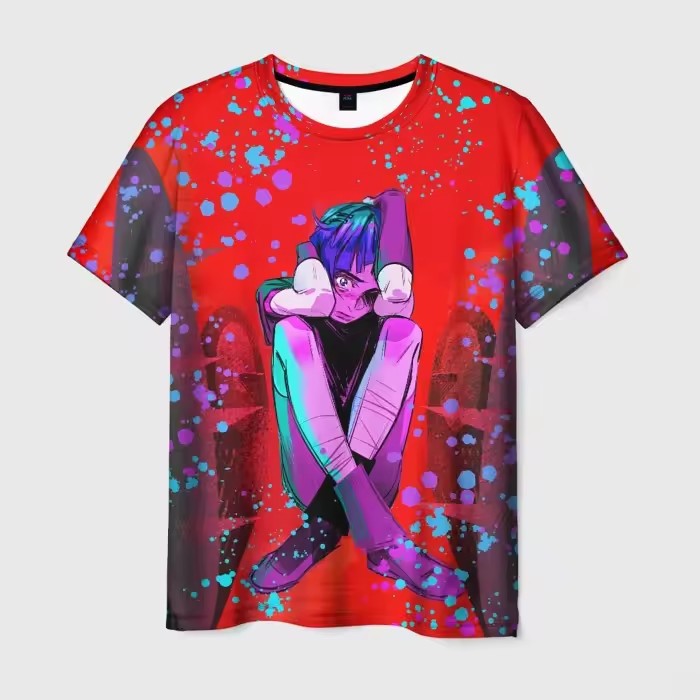 LOL Runaway Lolita Jinx Colorful Graffiti Impresión 3D Camiseta suelta y transpirable de manga corta con cuello redondo Spot