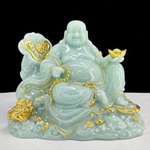 人参佛摆件布袋弥勒佛如意招财佛像家用供奉客厅装饰长辈生日礼物