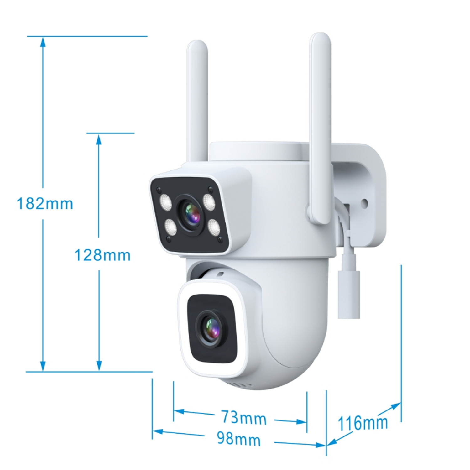 Dual-Lens Dual-Screen Surveillance Camera 360° No Blind Spots Mobile Remote Outdoor Home Security Equipment